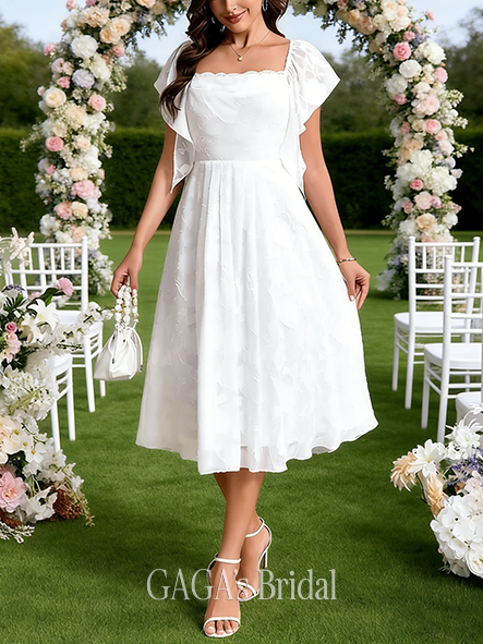 Cowl Neck A-Line Wedding Dress