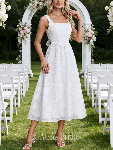 Square Neck A-Line Wedding Dress