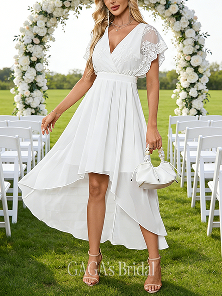 V-Neck A-Line Wedding Dress