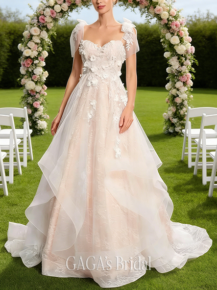 Sweetheart Neck A-Line Lace Wedding Dress