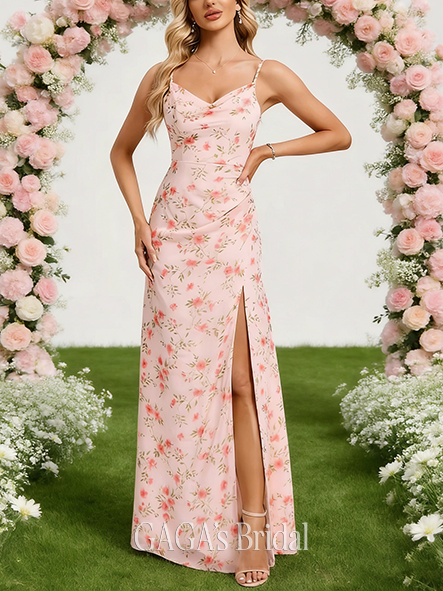 New Arrival A-line Delicate Cowl Floor-Length Chiffon Bridesmaid Dress