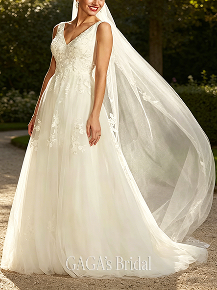 Petite-Tailored Mikado and Tulle Petite Ball Gown Wedding Dress