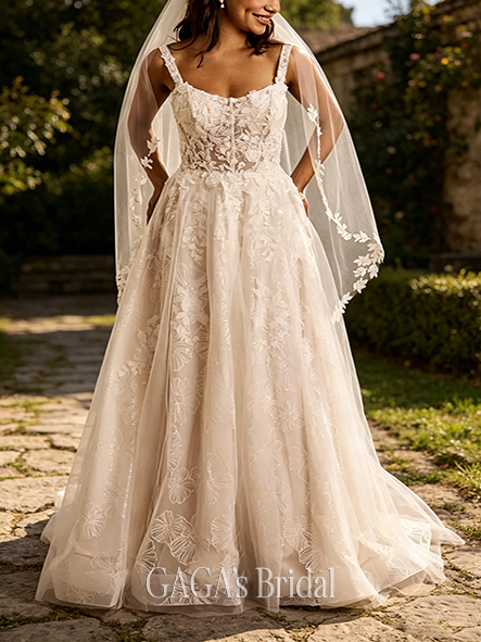 Soft-Toned Scoop Neck Illusion Bodice Tank Ball Gown