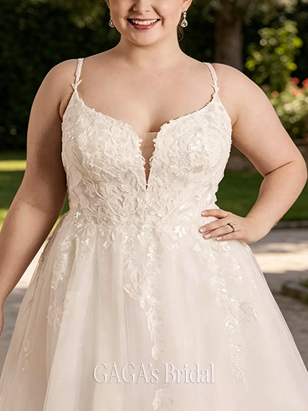 Ultra-Light Spaghetti Strap Tulle Ball Gown