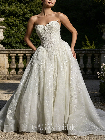 Premium Sweetheart Tulle Ball Gown Wedding Dress