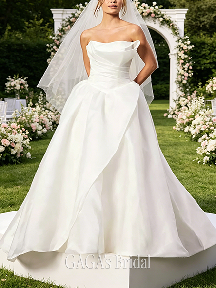 Sculptural Organza Ball Gown with Sculptural Bodice