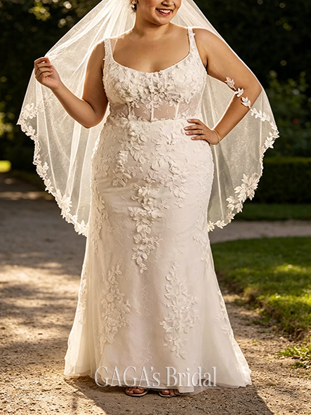 Artistic 3D Floral Illusion Corset Bodice Wedding Dress