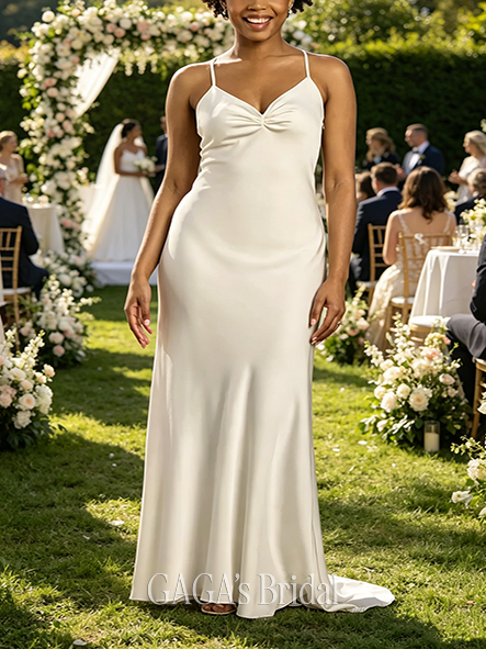Elegant Matte Satin Spaghetti Strap Slip Dress