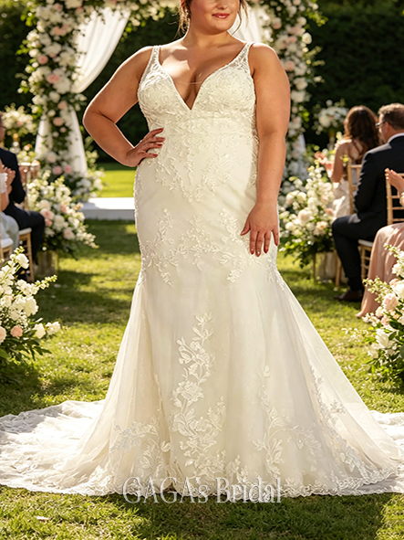 Elegant Removable Train Mermaid Wedding Dress